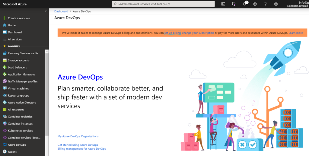 Azure DevOps dashboard