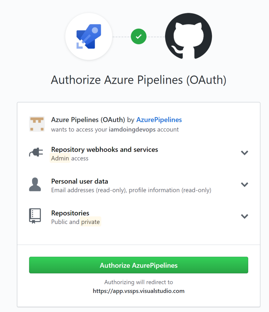 Authorizing Azure Pipelines to access GitHub