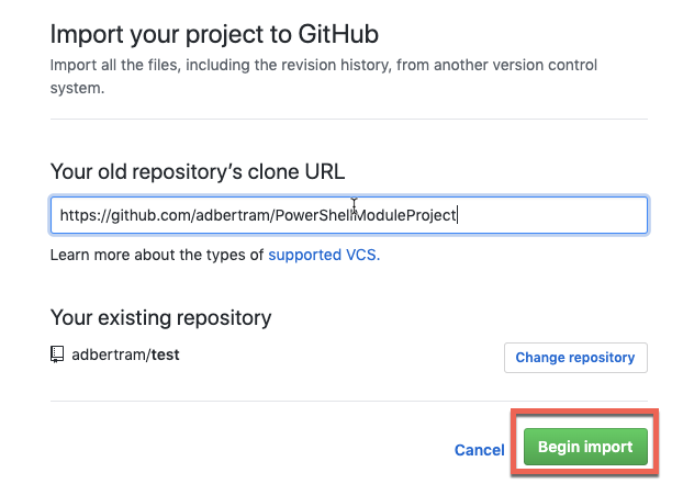 Importing to GitHub