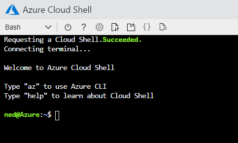 Connected to Azure Cloud Shell