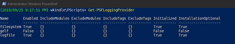 Finding PSFramework logging providers