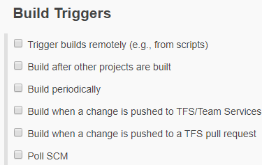 Available build triggers