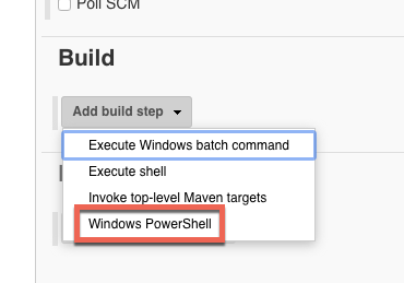 Windows PowerShell Build step