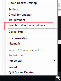 Switching to Windows containers