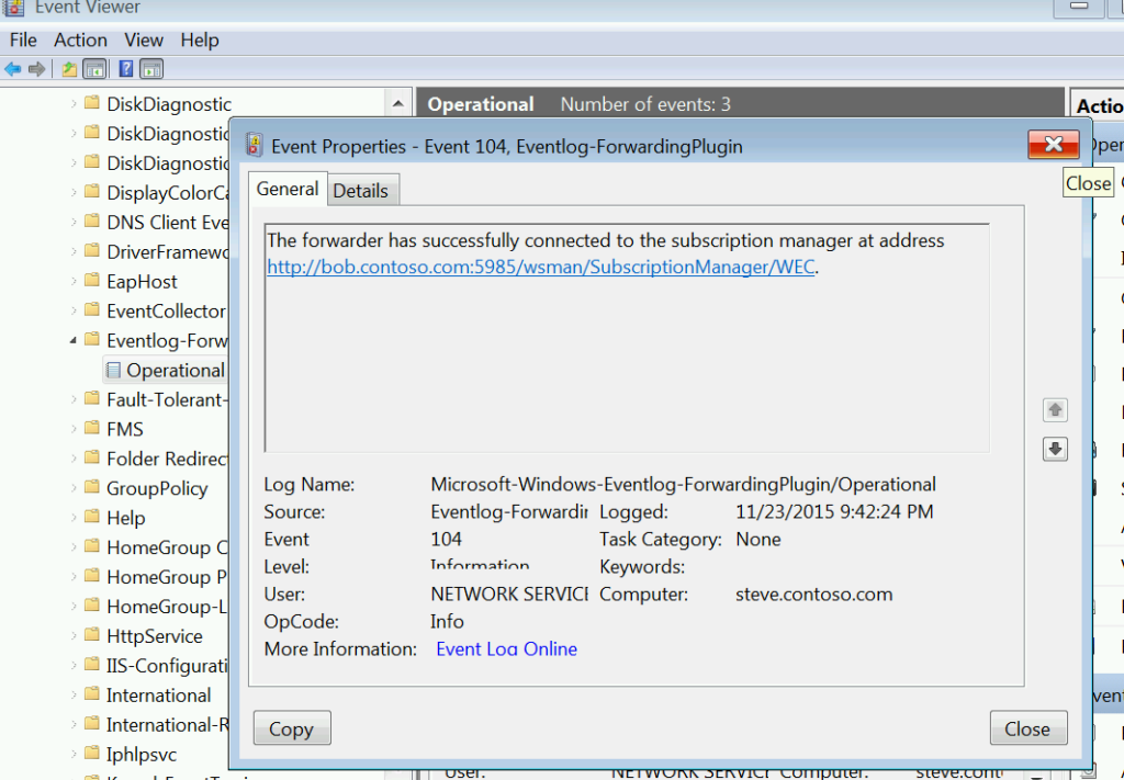 EventLog-ForwardingPlugin event