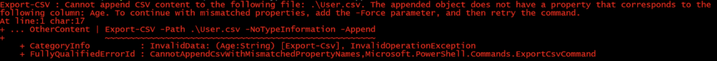 Export-Csv without Force
