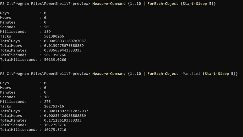 Looping through and measuring commands