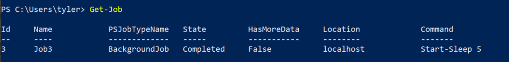 Get-Job output