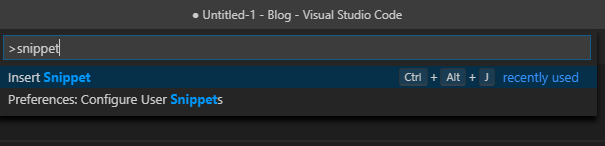 VS Code snippet list