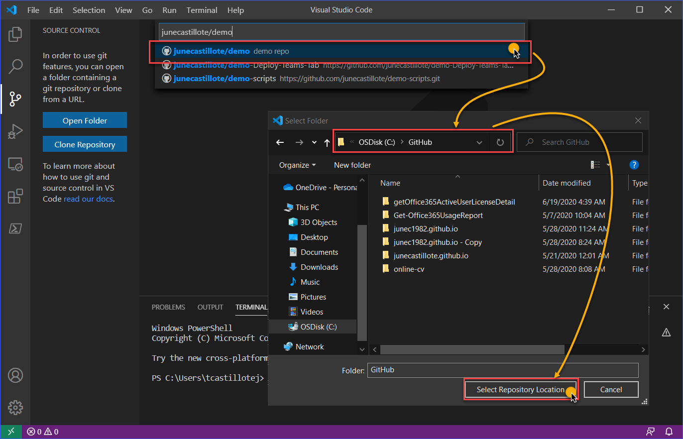 using github with visual studio