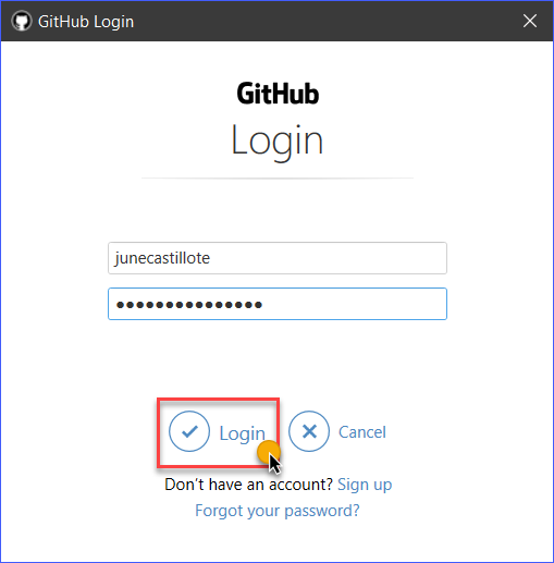 visual studio code github login