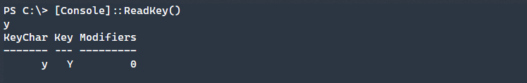 Console ReadKey Command