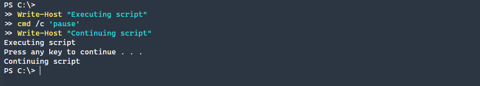 powershell press any key to continue