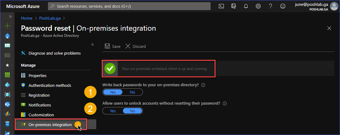 enable self password reset office 365