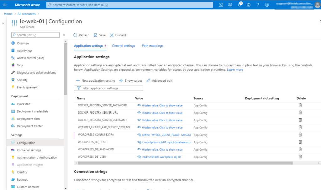 Verifying all entered Application settings