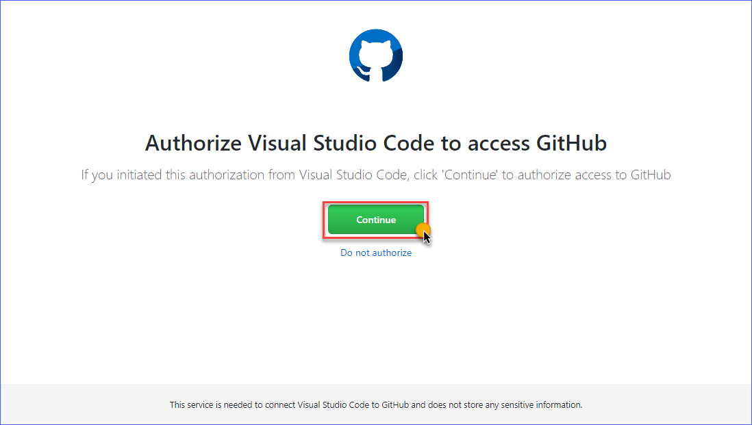 Authorize VS Code access