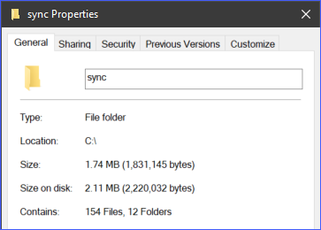 The folder containing multiple files and sub-folders