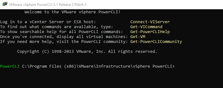 PowerCLI v5.1 console