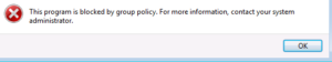 Software blocked by group policy