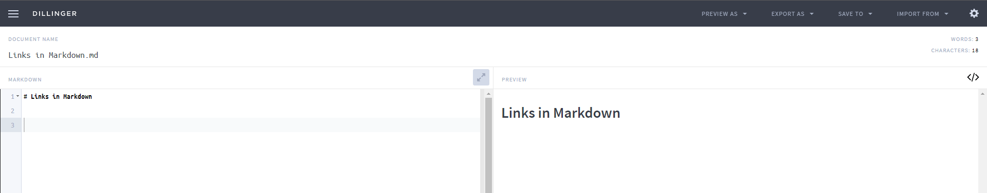 Creating a link in Markdown