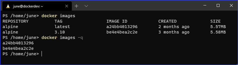 Docker Commands: docker images