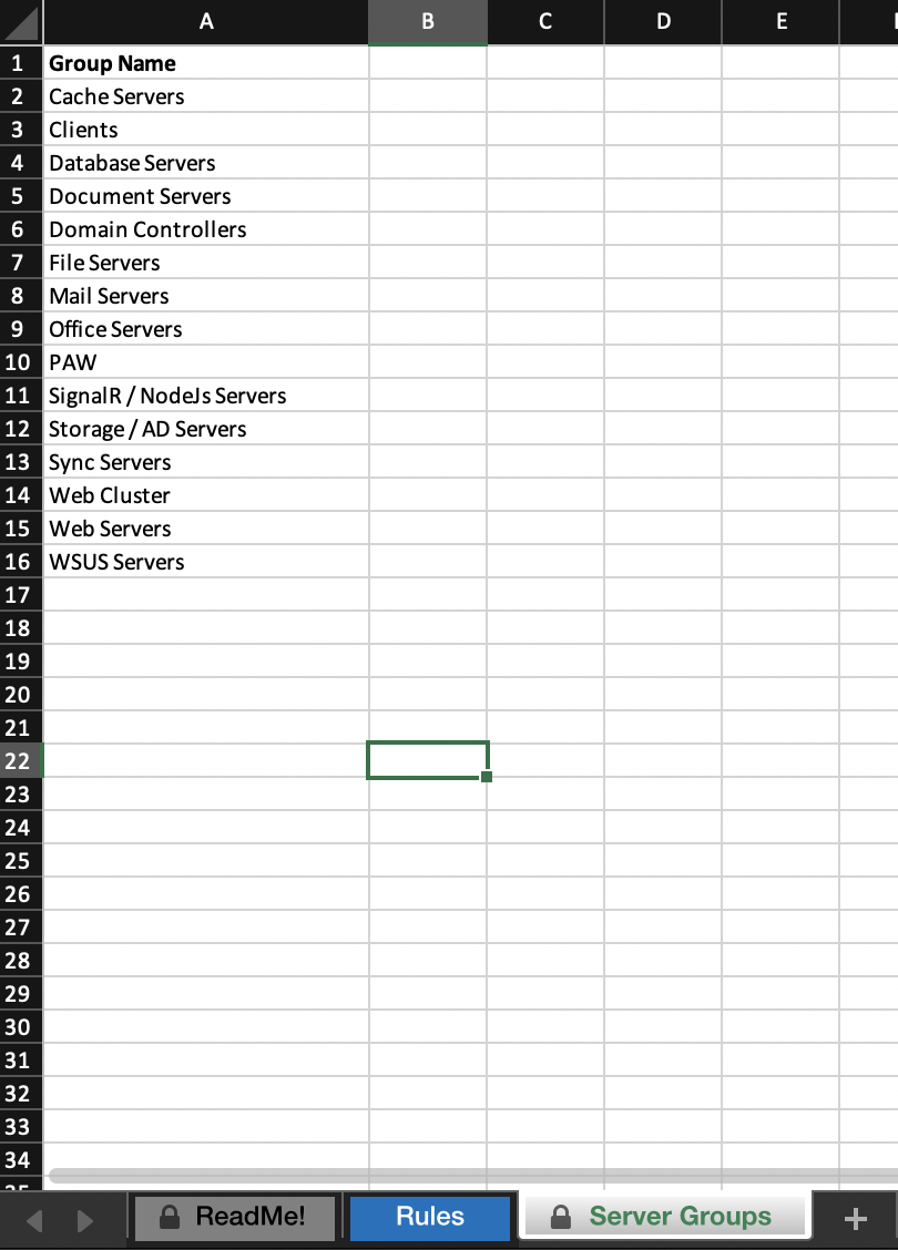 Server Groups