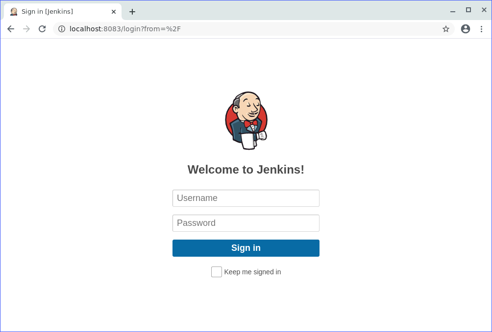 The Jenkins login page