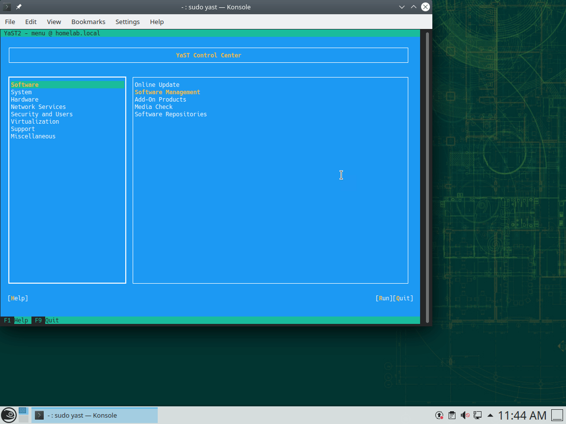 A Demonstration of using the YaST Package Manager via the terminal