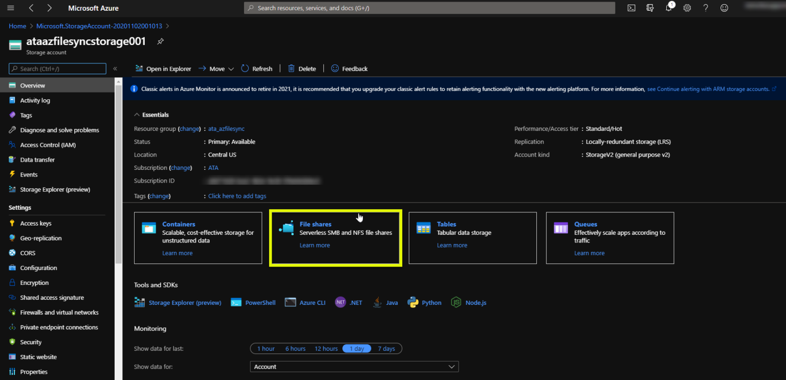 Set Up Azure File Sync Sync OnPrem Files to Azure