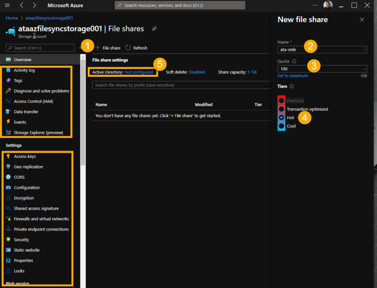 Set up azure file sync sync on prem files to azure