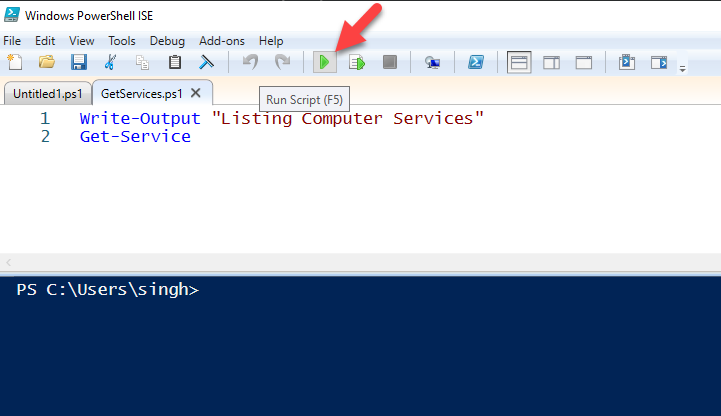 Run Script using PowerShell ISE