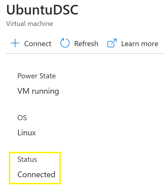 Node connection status screen displaying Connected status
