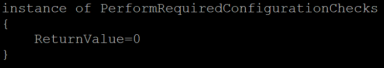 Result of PerformRequiredConfigurationChecks.py script