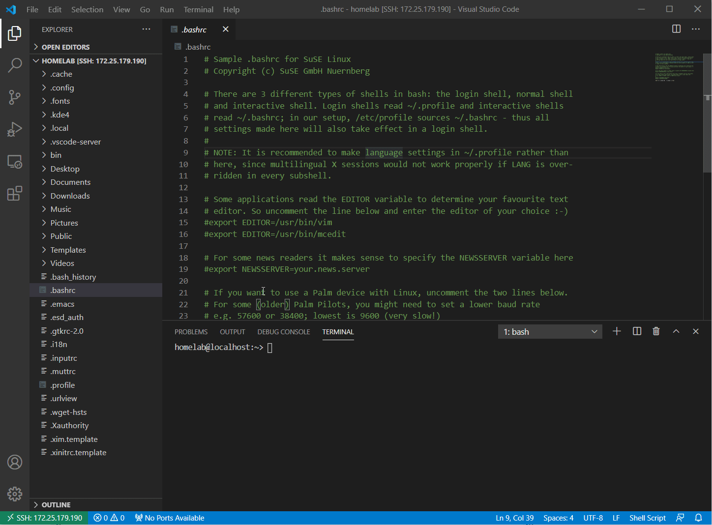 Opening Midnight Commander inside of VS Code