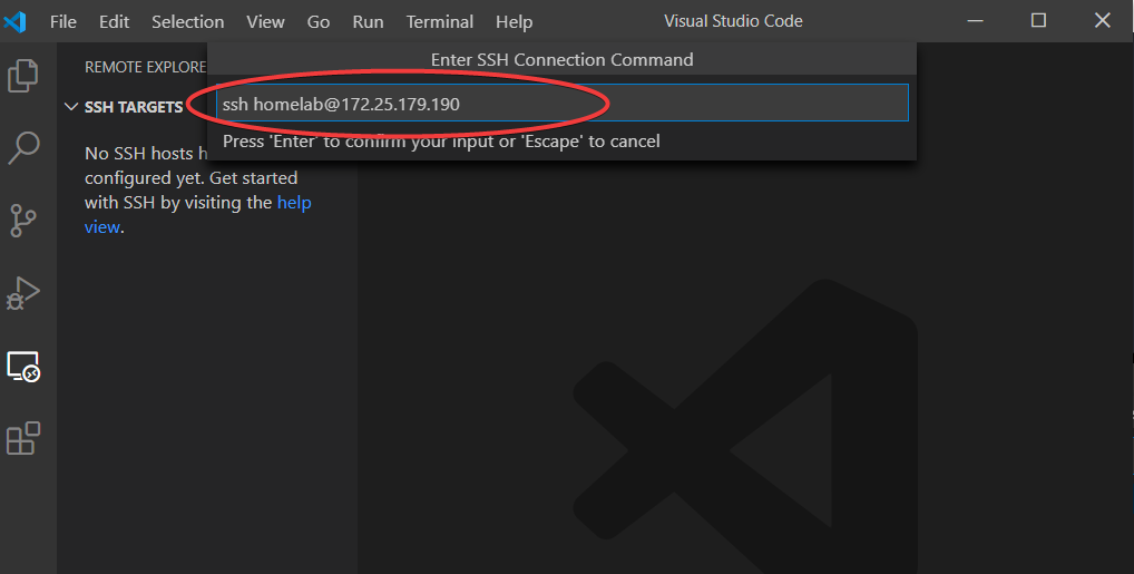 Adding an SSH target