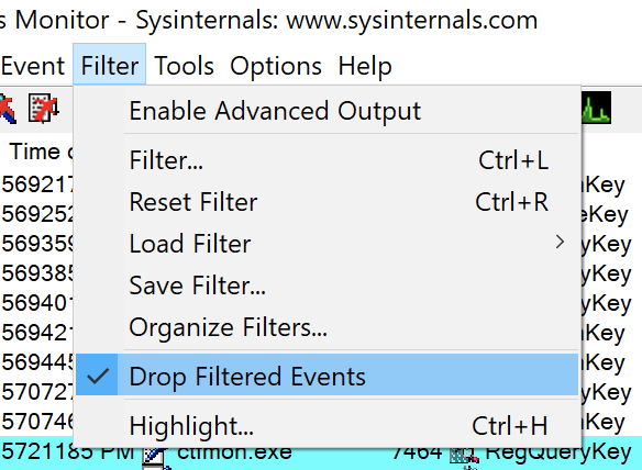Drop Filtered Events