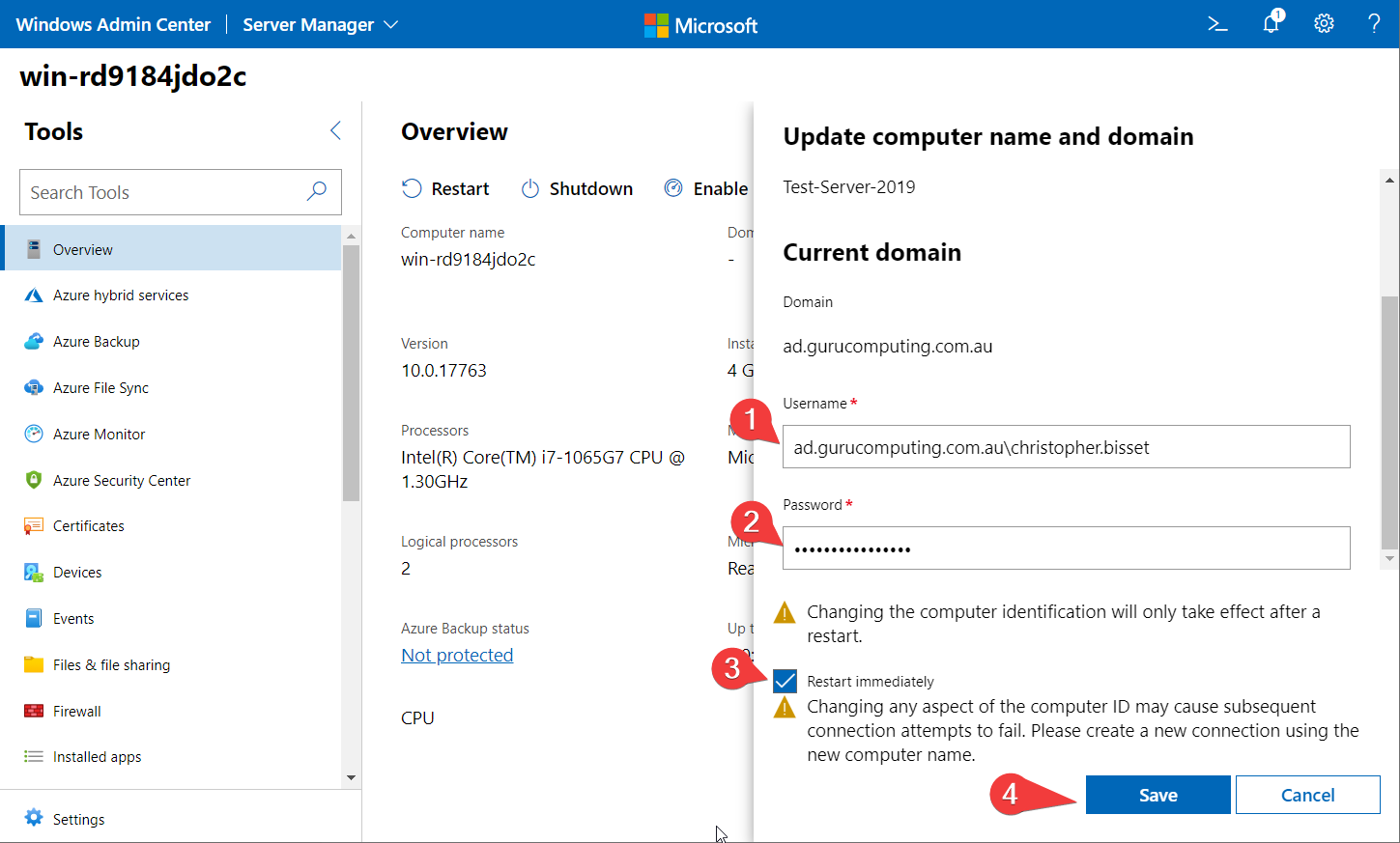 Windows admin center