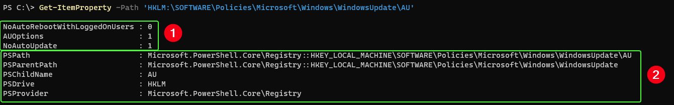 Using Get-ItemProperty in PowerShell to get registry values
