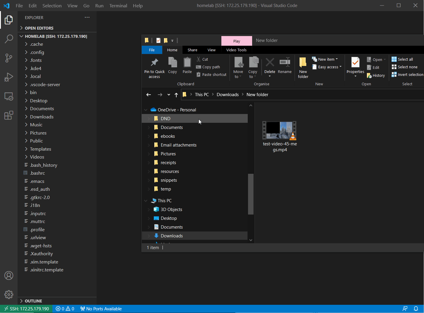 Utilizing the upload feature of VSCode