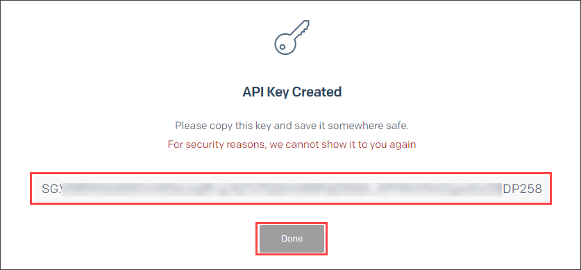 Saving the new SendGrid API key