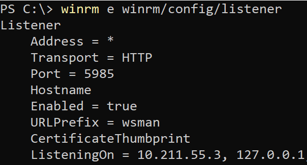 Configuring WinRM for Ansible (a listener) via the winrm command