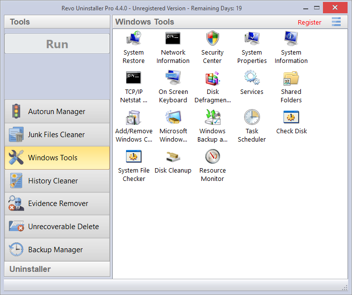 Accessing Windows Tools
