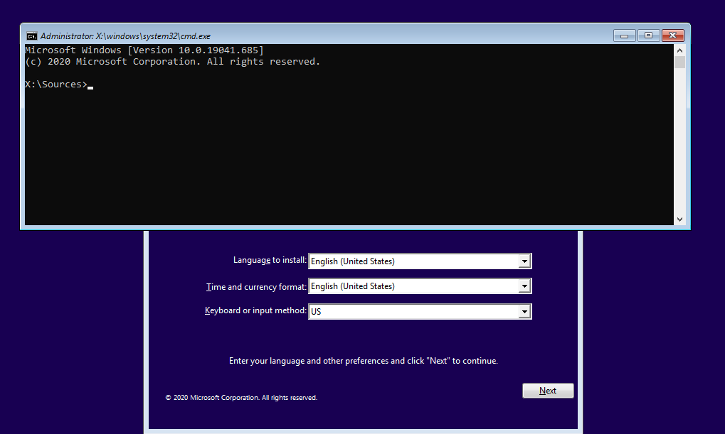 system image recovery from command prompt windows 10