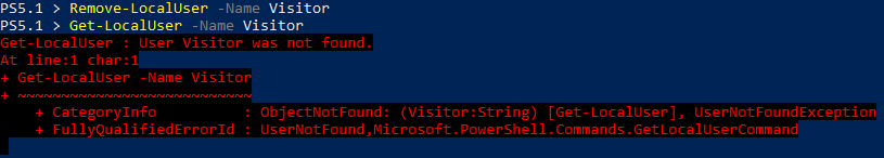 Removing the Windows 10 guest account using PowerShell.