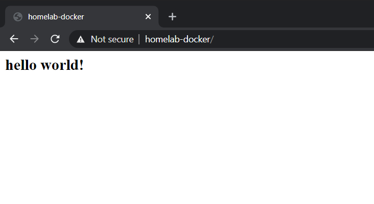 Demonstrating access to the index.html file through an NFS share in Docker