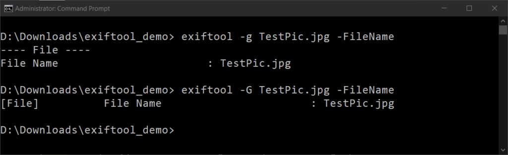 exiftool examples
