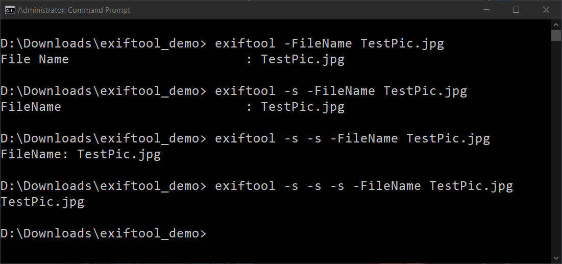 exiftool examples