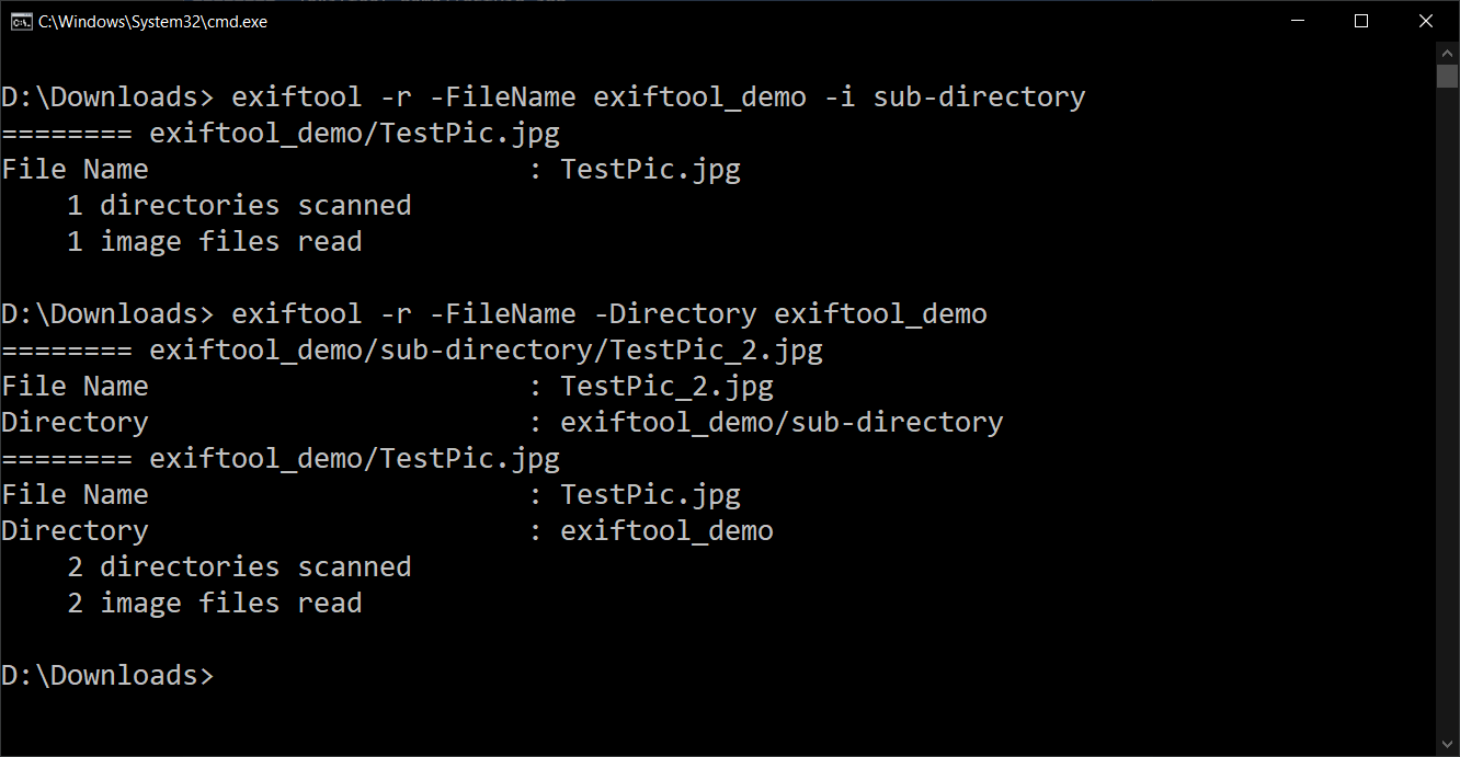 By using the -i parameter with -r, you can ignore subdirectories