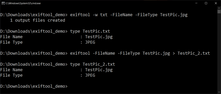 exiftool command line options