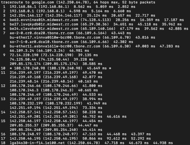 Аналог tracert в linux